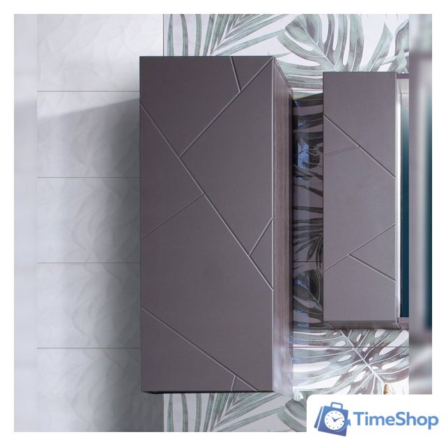  Бриклаер Шкаф-полупенал Кристалл 90 навесной (софт графит) - Изображение №3 — Интернет-магазин Time-Shop