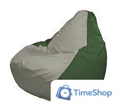 Кресло-мешок Flagman Груша Супер Мега 4XL Г5.1-339 (серый/зеленый) - Изображение №1 — Интернет-магазин Time-Shop