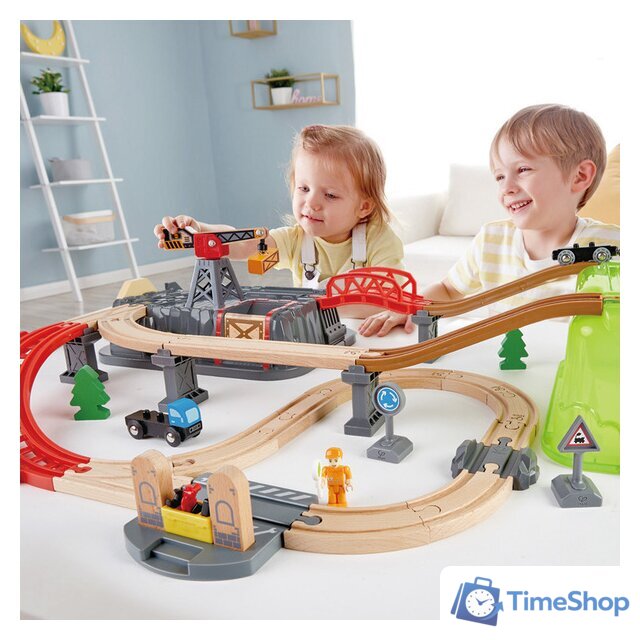 Набор железной дороги Hape Строительный комплекс E3764 - Изображение №2 — Интернет-магазин Time-Shop