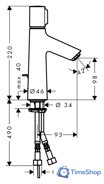 Смеситель Hansgrohe Talis Select S 72042000 - Изображение №2 — Интернет-магазин Time-Shop