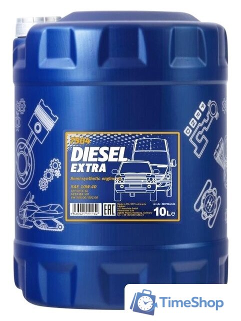 Моторное масло Mannol DIESEL EXTRA 10W-40 10л - Изображение №1 — Интернет-магазин Time-Shop