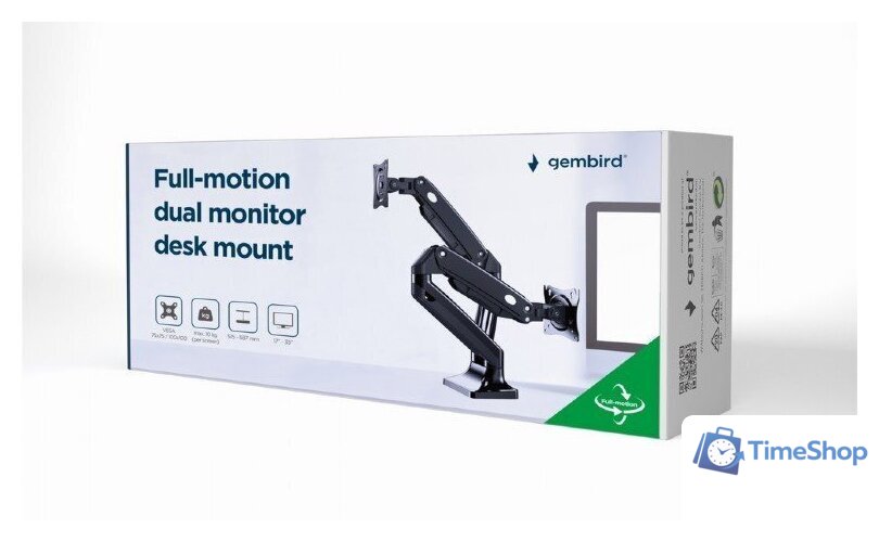 Кронштейн для монитора Gembird MA-DA2-03 - Изображение №6 — Интернет-магазин Time-Shop