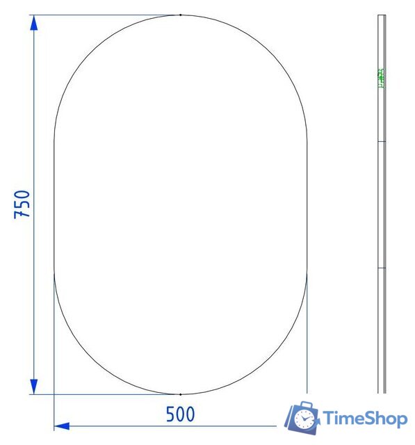  Lauter Зеркало Melisa овальное HA50 (серо-зеленый п/мат) - Изображение №4 — Интернет-магазин Time-Shop