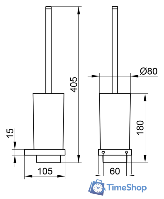Ершик для унитаза Keuco Edition 11 11164019000 (хром/матовое стекло) - Изображение №2 — Интернет-магазин Time-Shop