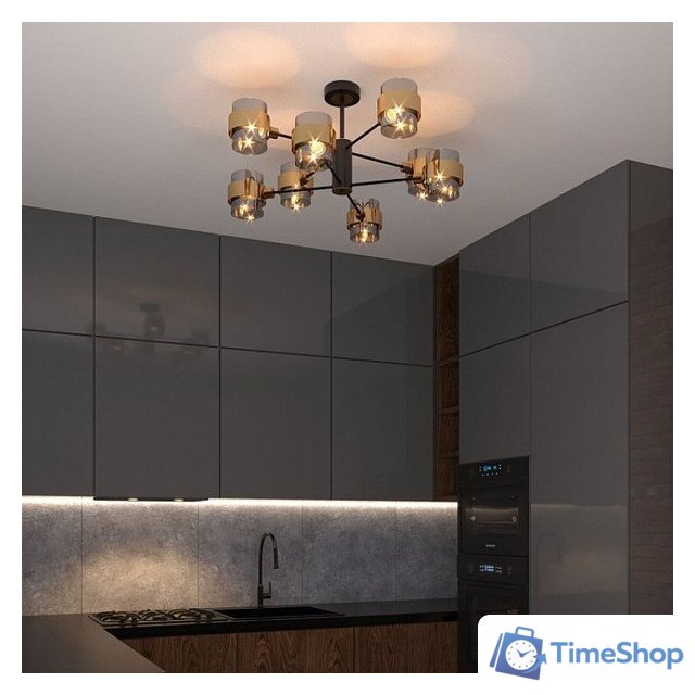 Люстра средней высоты Евросвет Arcada 70127/8 черный/дымчатый - Изображение №2 — Интернет-магазин Time-Shop