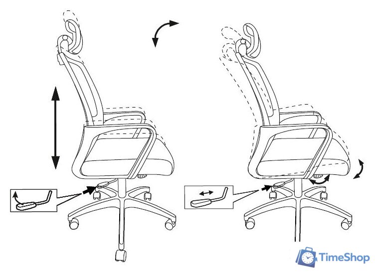Офисное кресло Бюрократ MC-201-H/TW-11 (черный) - Изображение №5 — Интернет-магазин Time-Shop