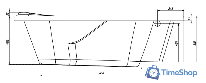 Ванна Ventospa Nika 170x115L - Изображение №5 — Интернет-магазин Time-Shop
