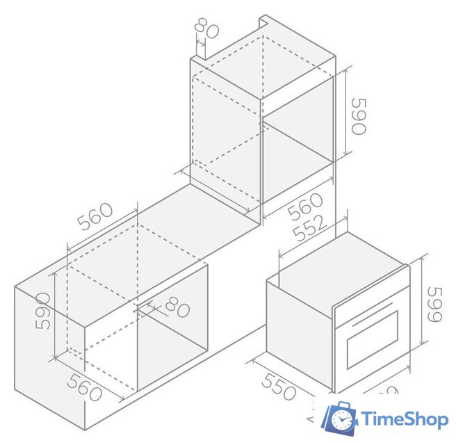Электрический духовой шкаф Elica Virtus Multi 60 TFT BL - Изображение №2 — Интернет-магазин Time-Shop
