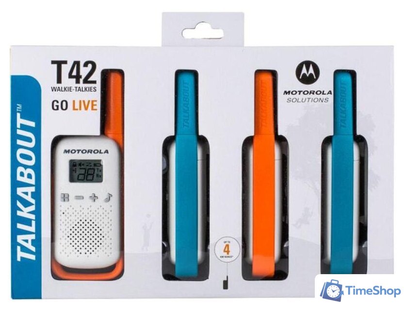 Портативная радиостанция Motorola Talkabout T42 Quad Pack - Изображение №3 — Интернет-магазин Time-Shop