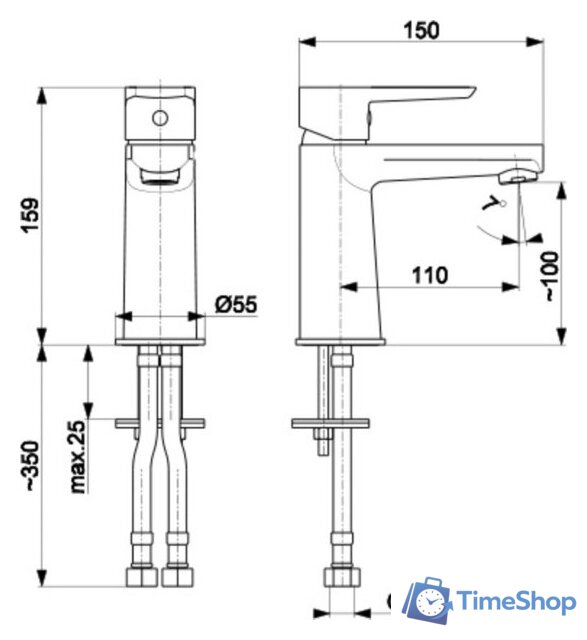 Смеситель KFA Narva 522281581 - Изображение №2 — Интернет-магазин Time-Shop