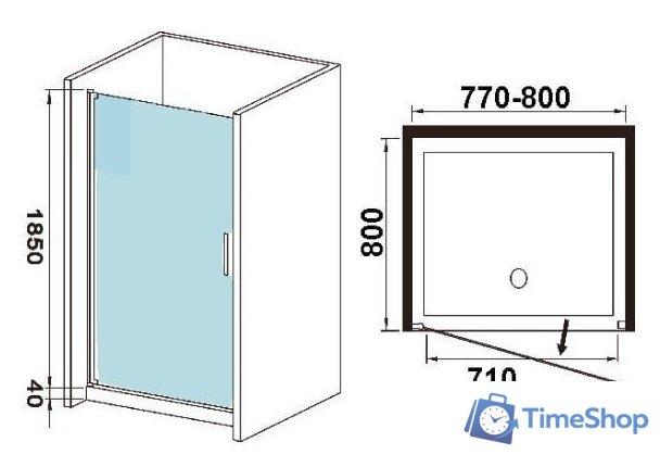 Душевая дверь WeltWasser WW600 600K1-80 - Изображение №4 — Интернет-магазин Time-Shop