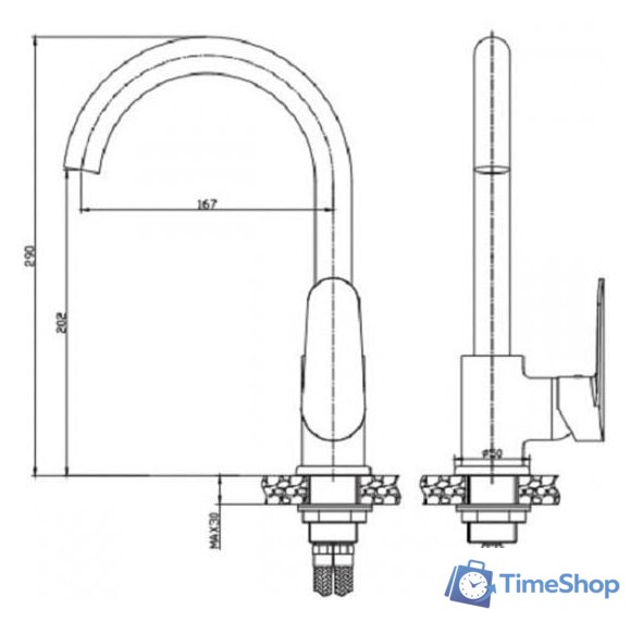 Смеситель Invena Esla BZ-94-001 - Изображение №2 — Интернет-магазин Time-Shop