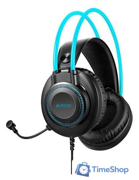 Наушники A4Tech Fstyler FH200i (черный/голубой) - Изображение №3 — Интернет-магазин Time-Shop