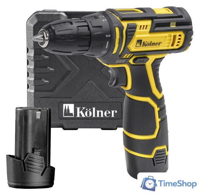 Дрель-шуруповерт Kolner KCD 12-2LC (с 2-мя АКБ, оснастка, кейс) - Изображение №1 — Интернет-магазин Time-Shop