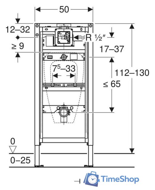 Инсталляция для писсуара Geberit Duofix 111.616.00.2 - Изображение №3 — Интернет-магазин Time-Shop