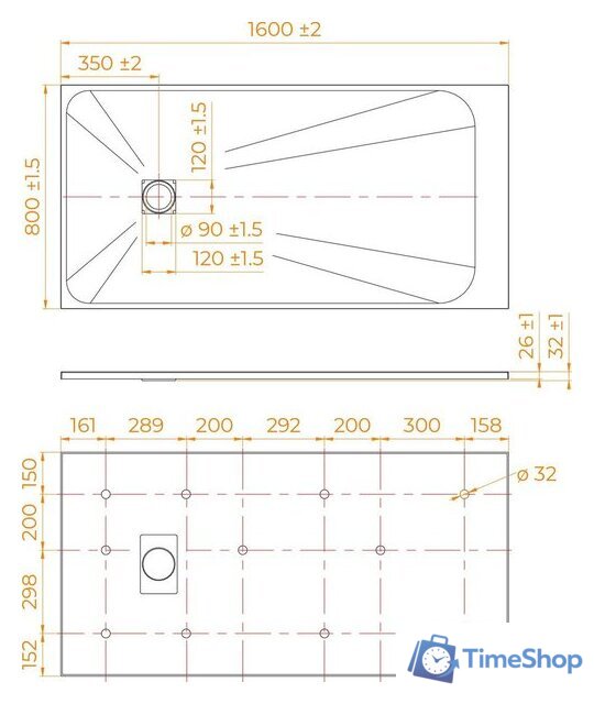 Душевой поддон RGW TSS-W 80x160 - Изображение №7 — Интернет-магазин Time-Shop