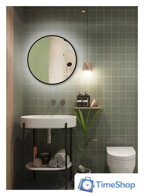 Зеркало с подсветкой  EMZE 80 LED.UV.80.80.CHE.AF.4K (черный с УФ-окантовкой и подсветкой) - Изображение №1 — Интернет-магазин Time-Shop