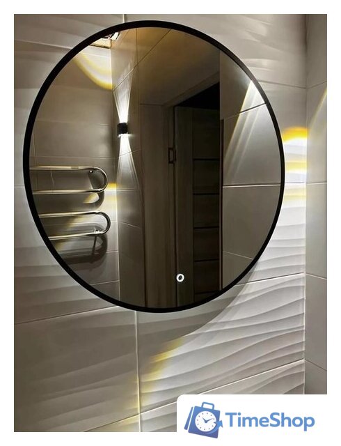 Зеркало с подсветкой  EMZE 80 LED.UV.80.80.CHE.AF.4K (черный с УФ-окантовкой и подсветкой) - Изображение №9 — Интернет-магазин Time-Shop