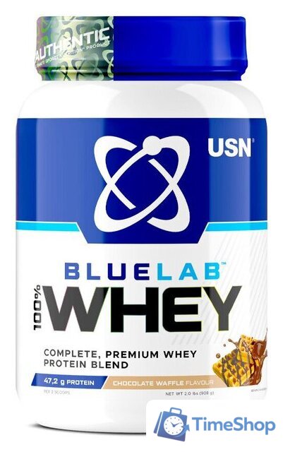 Протеин сывороточный (изолят) USN BlueLab 100% Whey (908г, шоколадная вафля) - Изображение №1 — Интернет-магазин Time-Shop