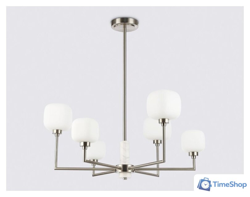 Подвесная люстра Ambrella light LH53001/6 SN/FR (сатин никель/белый матовый) - Изображение №4 — Интернет-магазин Time-Shop