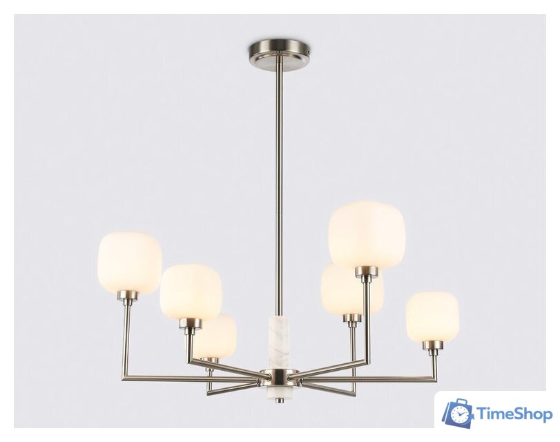 Подвесная люстра Ambrella light LH53001/6 SN/FR (сатин никель/белый матовый) - Изображение №2 — Интернет-магазин Time-Shop