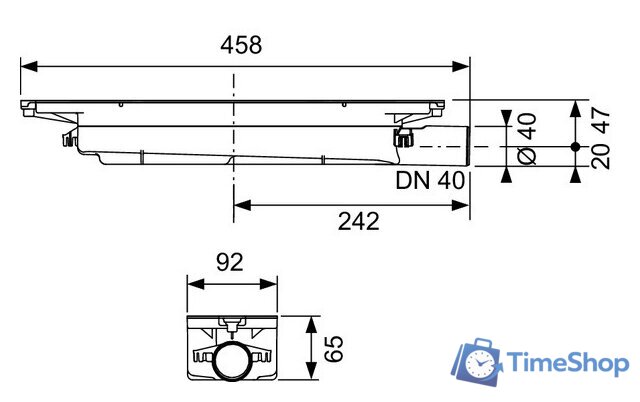 Сифон Tece Drainprofile 673002 (боковой слив) - Изображение №2 — Интернет-магазин Time-Shop