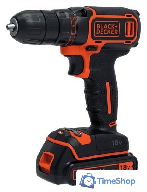 Дрель-шуруповерт Black & Decker BDCDC18B (с 2-мя АКБ, без кейса) - Изображение №2 — Интернет-магазин Time-Shop