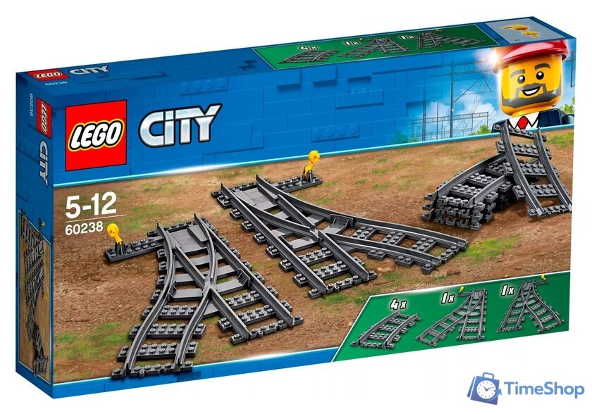 Конструктор LEGO City 60238 Железнодорожные стрелки - Изображение №1 — Интернет-магазин Time-Shop