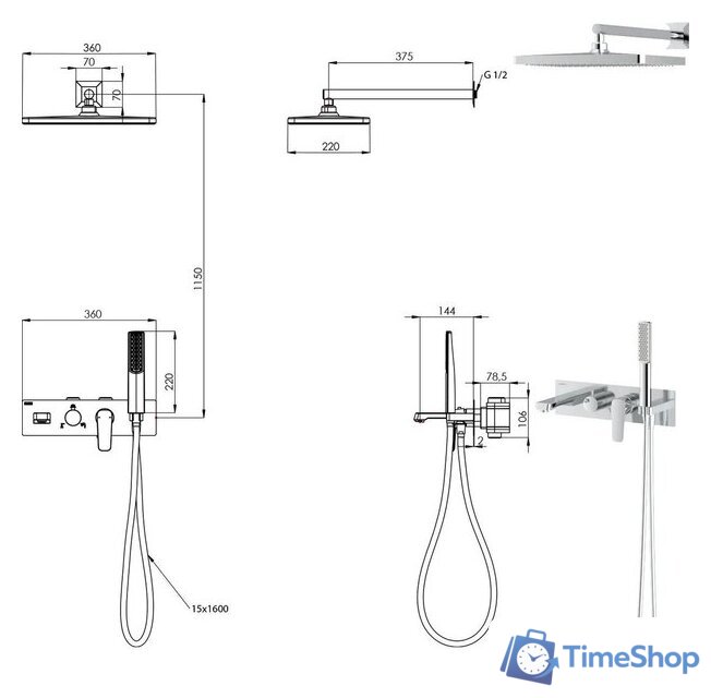 Душевая система  Teska Life Pro AS3160 - Изображение №4 — Интернет-магазин Time-Shop