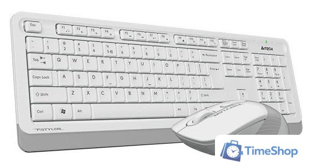 Офисный набор A4Tech Fstyler FG1010 (белый/серый) - Изображение №3 — Интернет-магазин Time-Shop