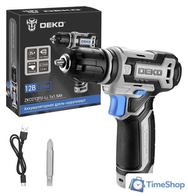 Дрель-шуруповерт Deko ZKCD12FU-Li 063-4141 (с 1-им АКБ) - Изображение №1 — Интернет-магазин Time-Shop