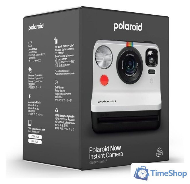 Фотоаппарат Polaroid Now Instant Camera Generation 2 (черный/белый) - Изображение №6 — Интернет-магазин Time-Shop