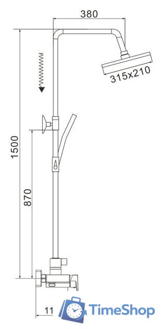 Душевая система  Rose R1836-6 - Изображение №2 — Интернет-магазин Time-Shop