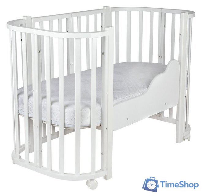 Кроватка-трансформер Indigo Baby Lux 3 в 1 (белый/белый) - Изображение №1 — Интернет-магазин Time-Shop