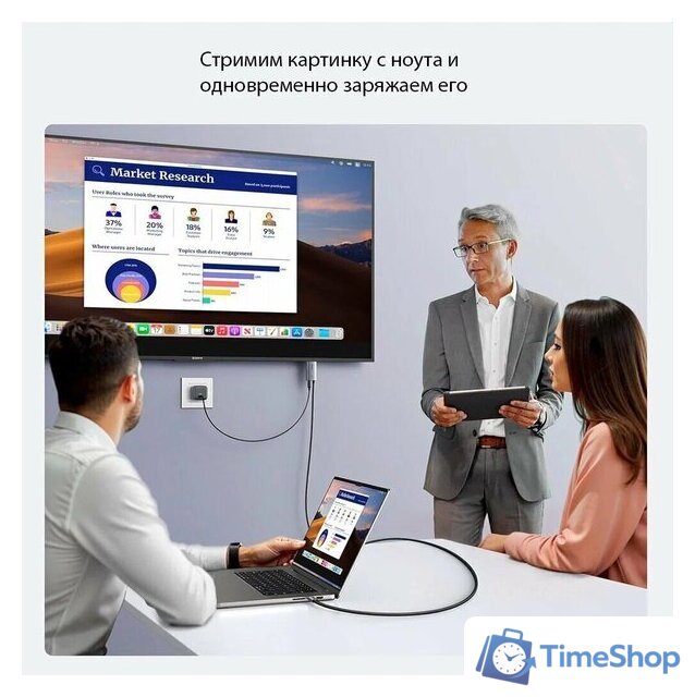 Кабель Ugreen CM675 HDMI - USB Type-C 55330 (2 м, черный) - Изображение №4 — Интернет-магазин Time-Shop