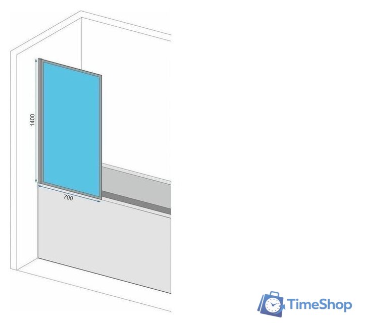 Стеклянная шторка для ванны Rea Elegant 70 (матовое золото/прозрачное стекло) - Изображение №7 — Интернет-магазин Time-Shop