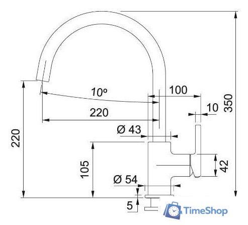 Смеситель Franke Lina XL 115.0626.022 (серый) - Изображение №2 — Интернет-магазин Time-Shop