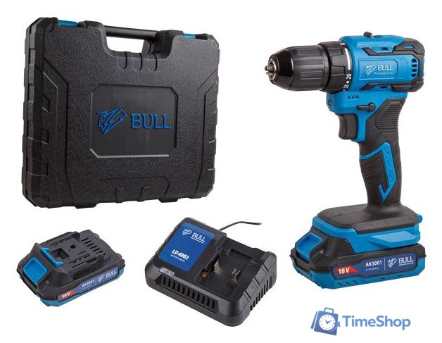 Дрель-шуруповерт Bull SR 1804 1329421 (с 2-мя АКБ, кейс) - Изображение №1 — Интернет-магазин Time-Shop