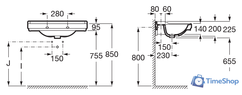 Умывальник Roca Carmen 3270A0000 - Изображение №4 — Интернет-магазин Time-Shop
