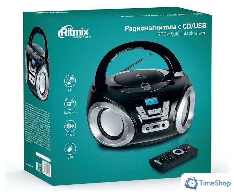 Магнитола Ritmix RBB-450BT - Изображение №3 — Интернет-магазин Time-Shop