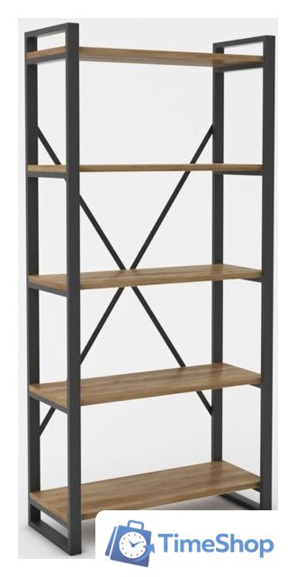 Стеллаж Hype Mebel Стандарт-2 80x170 (черный/дуб галифакс олово) - Изображение №1 — Интернет-магазин Time-Shop