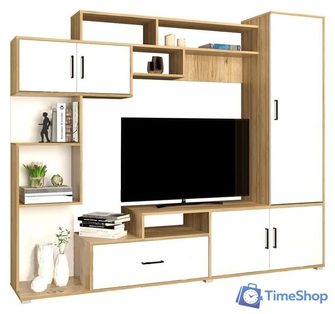 Стенка Горизонт Пекин (крафт золотой-белый) - Изображение №1 — Интернет-магазин Time-Shop