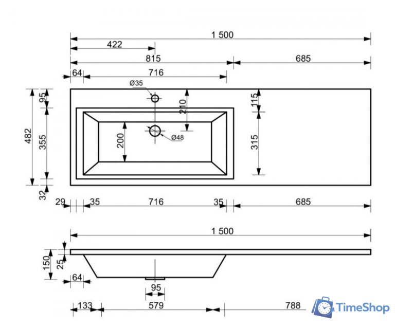  Эстет Тумба с умывальником Dallas Luxe R ФР-00009838 - Изображение №10 — Интернет-магазин Time-Shop