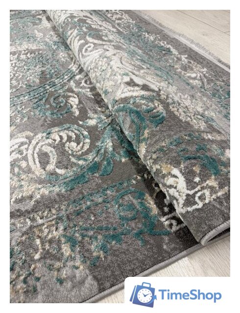 Ковер для жилой комнаты Radjab Carpet Афина Прямоугольник 9009A 12814RK (3x5, Grey/Green) - Изображение №7 — Интернет-магазин Time-Shop