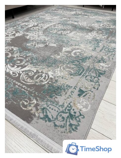 Ковер для жилой комнаты Radjab Carpet Афина Прямоугольник 9009A 12814RK (3x5, Grey/Green) - Изображение №6 — Интернет-магазин Time-Shop