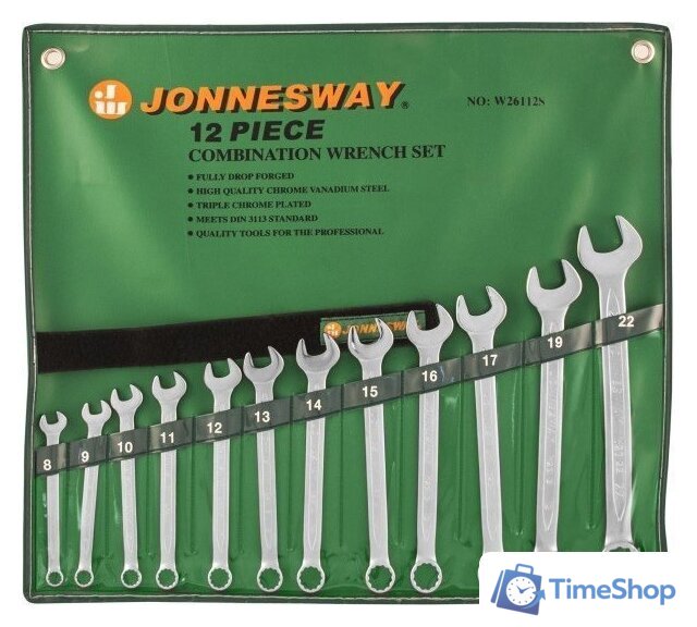 Набор ключей Jonnesway W26112S (12 предметов) - Изображение №1 — Интернет-магазин Time-Shop