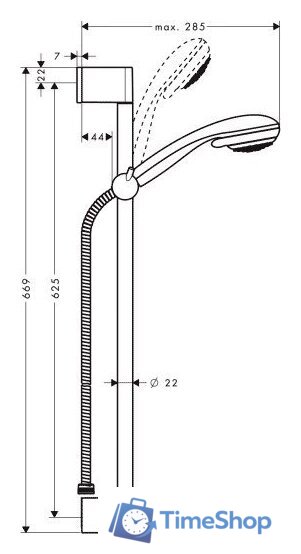 Душевой гарнитур  Hansgrohe Crometta 85 (27763000) - Изображение №2 — Интернет-магазин Time-Shop