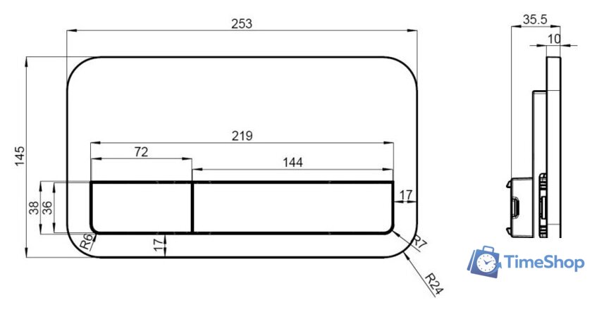 Панель смыва Villeroy & Boch ViConnect 922490AN (черный мат) - Изображение №2 — Интернет-магазин Time-Shop