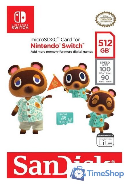 Карта памяти SanDisk Nintendo Switch Licensed Card Animal Crossing Edition microSDXC 512GB SDSQXAO-512G-GNCZN - Изображение №4 — Интернет-магазин Time-Shop