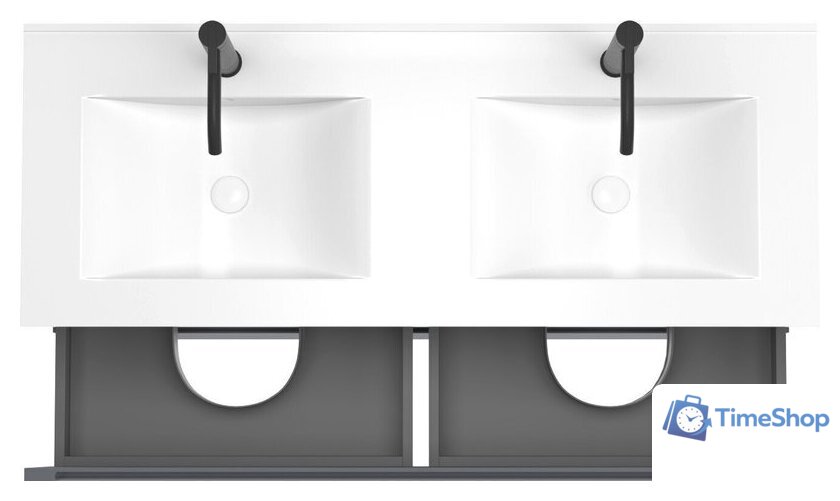  ЗОВ Тумба с умывальником Дион 120 D120LHO0M7015MKV5-OL120 (графит матовый/дуб) - Изображение №2 — Интернет-магазин Time-Shop